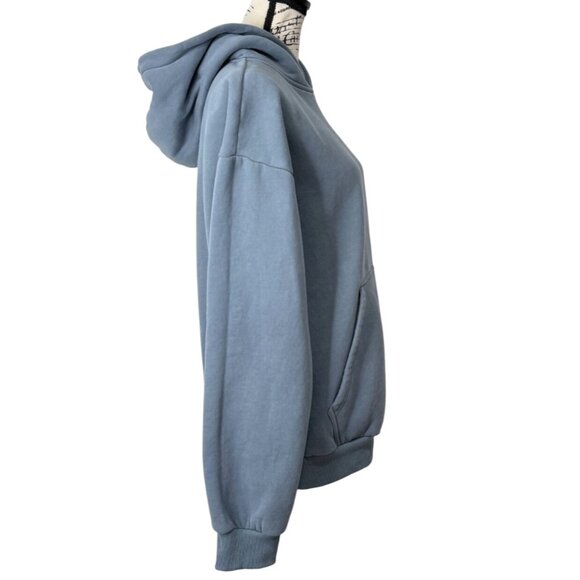 Comfrt Hoodie Blue Gray Fleece Pullover Oversized Unisex Sweatshirt Size S - Picture 2 of 7